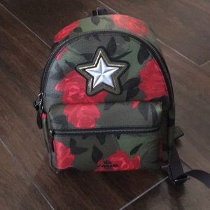NWT Coach Mini Charlie Backpack Camo Rose